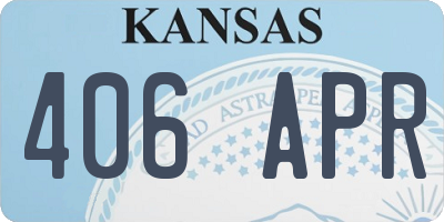 KS license plate 406APR