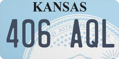 KS license plate 406AQL