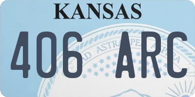 KS license plate 406ARC