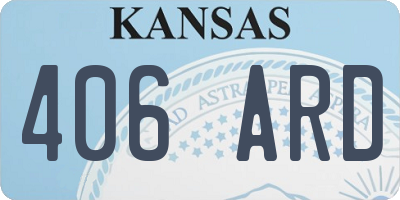KS license plate 406ARD