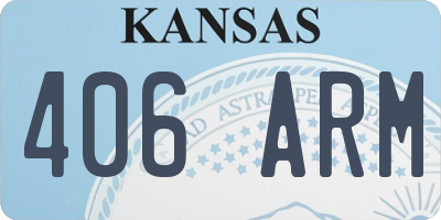 KS license plate 406ARM