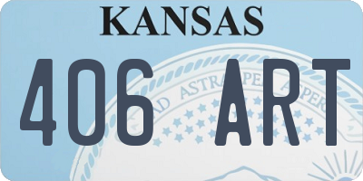 KS license plate 406ART