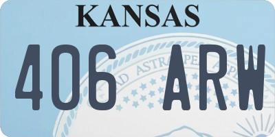 KS license plate 406ARW
