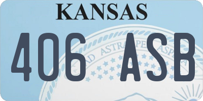 KS license plate 406ASB