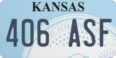 KS license plate 406ASF