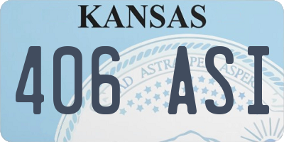 KS license plate 406ASI