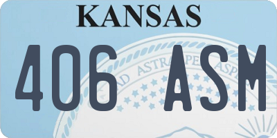 KS license plate 406ASM