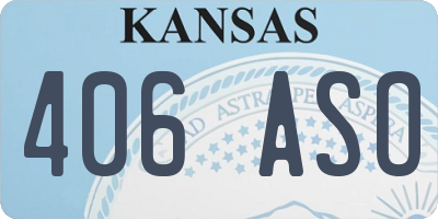 KS license plate 406ASO