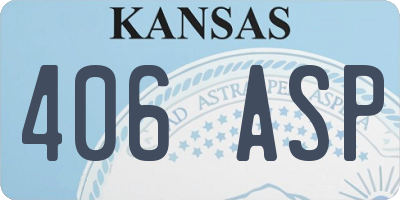 KS license plate 406ASP