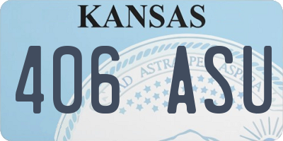 KS license plate 406ASU