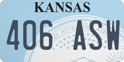 KS license plate 406ASW