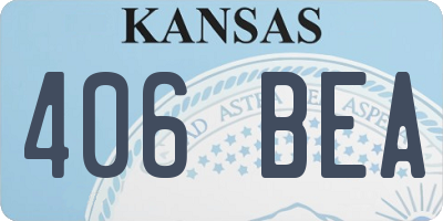 KS license plate 406BEA