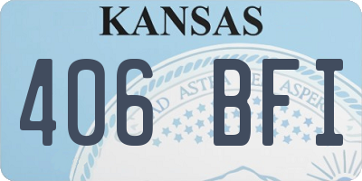 KS license plate 406BFI