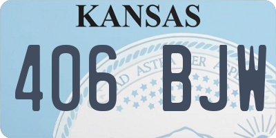 KS license plate 406BJW