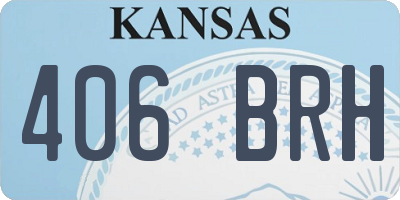 KS license plate 406BRH