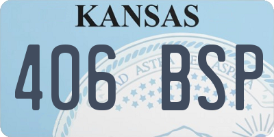 KS license plate 406BSP