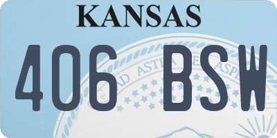 KS license plate 406BSW