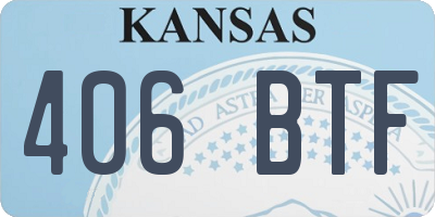 KS license plate 406BTF
