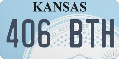 KS license plate 406BTH