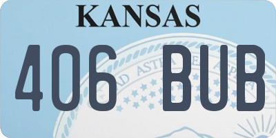KS license plate 406BUB