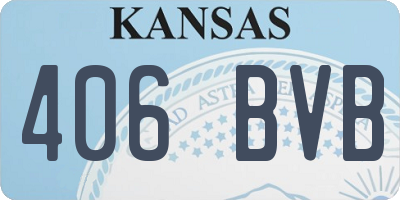 KS license plate 406BVB