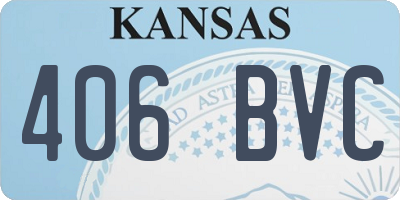 KS license plate 406BVC