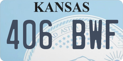 KS license plate 406BWF
