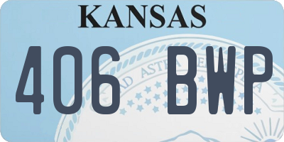 KS license plate 406BWP