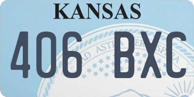 KS license plate 406BXC