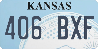 KS license plate 406BXF