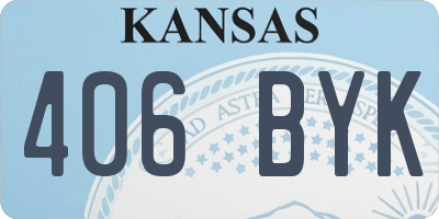 KS license plate 406BYK