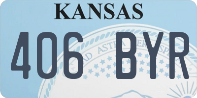 KS license plate 406BYR