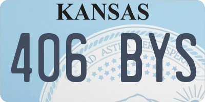 KS license plate 406BYS