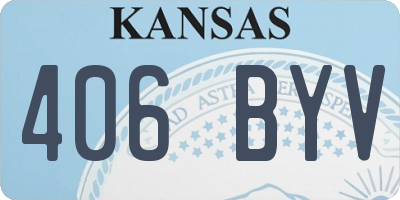 KS license plate 406BYV