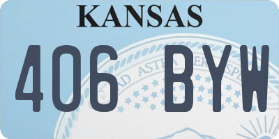 KS license plate 406BYW