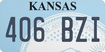 KS license plate 406BZI