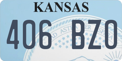 KS license plate 406BZO
