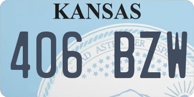 KS license plate 406BZW