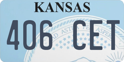 KS license plate 406CET