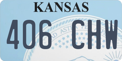 KS license plate 406CHW