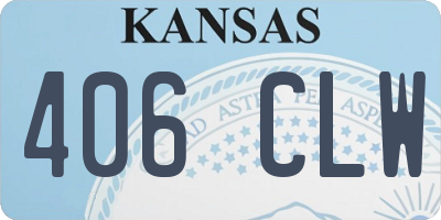 KS license plate 406CLW