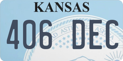 KS license plate 406DEC