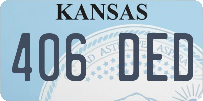 KS license plate 406DED