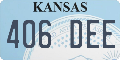 KS license plate 406DEE