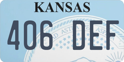 KS license plate 406DEF