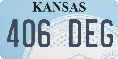 KS license plate 406DEG