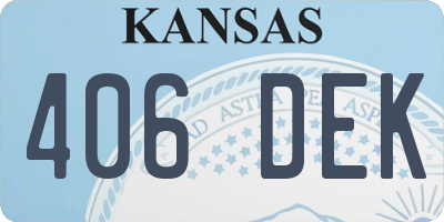 KS license plate 406DEK