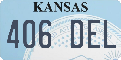KS license plate 406DEL
