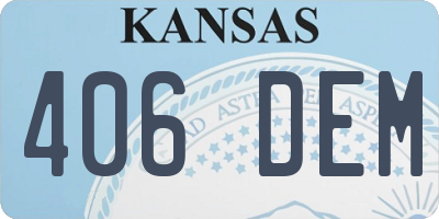 KS license plate 406DEM