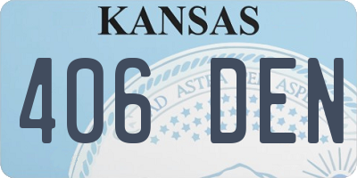 KS license plate 406DEN
